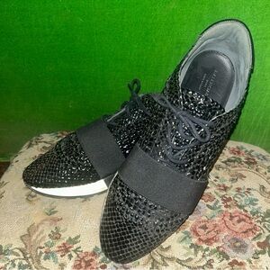 BALENCIAGA RAFFIA LEATHER WEAVE RUNNERS 8.5
